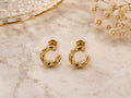 Textured Gold Open Hoop Earrings