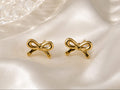 Golden Bow Stud Earrings