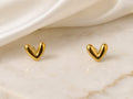 Gold Heart Stud Earrings