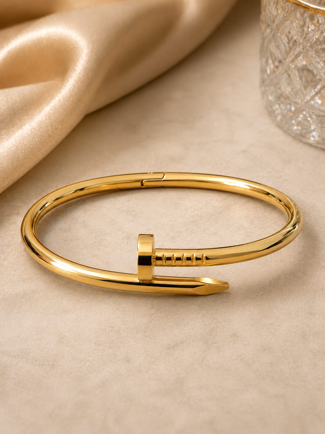 Nail Cuff Gold Bracelet