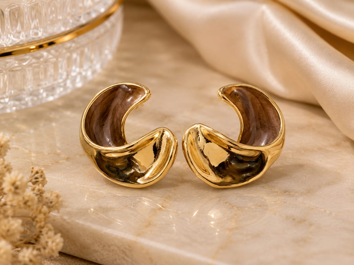 Chunky Gold Open Hoop Earrings