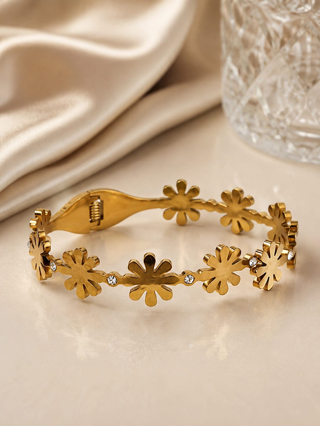 Golden Blossom Crystal Bracelet