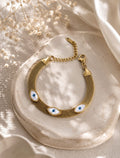 Evil Eye Mesh Gold Bracelet
