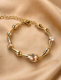 Crystal Drop Gold Bracelet