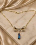 Sapphire Dragonfly Pendant Necklace