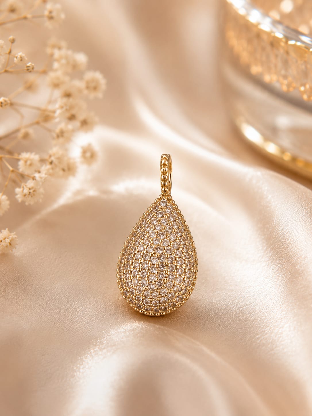 Luminous Teardrop Crystal Pendant