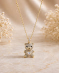 Sparkling Teddy Bear Pendant Necklace
