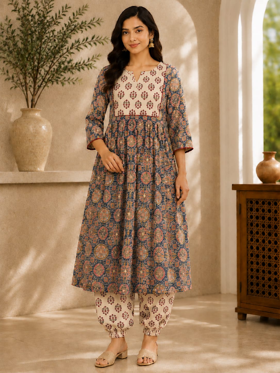 Printed Cotton Suit Set