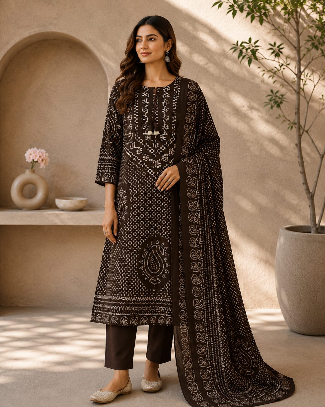 Printed Cotton Suit Set with Dupatta