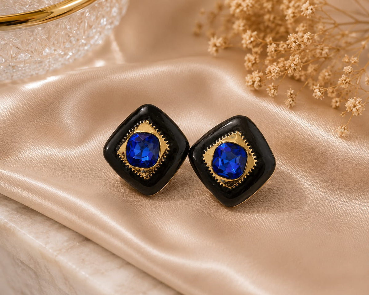 Ivory Crystal Stud Earrings