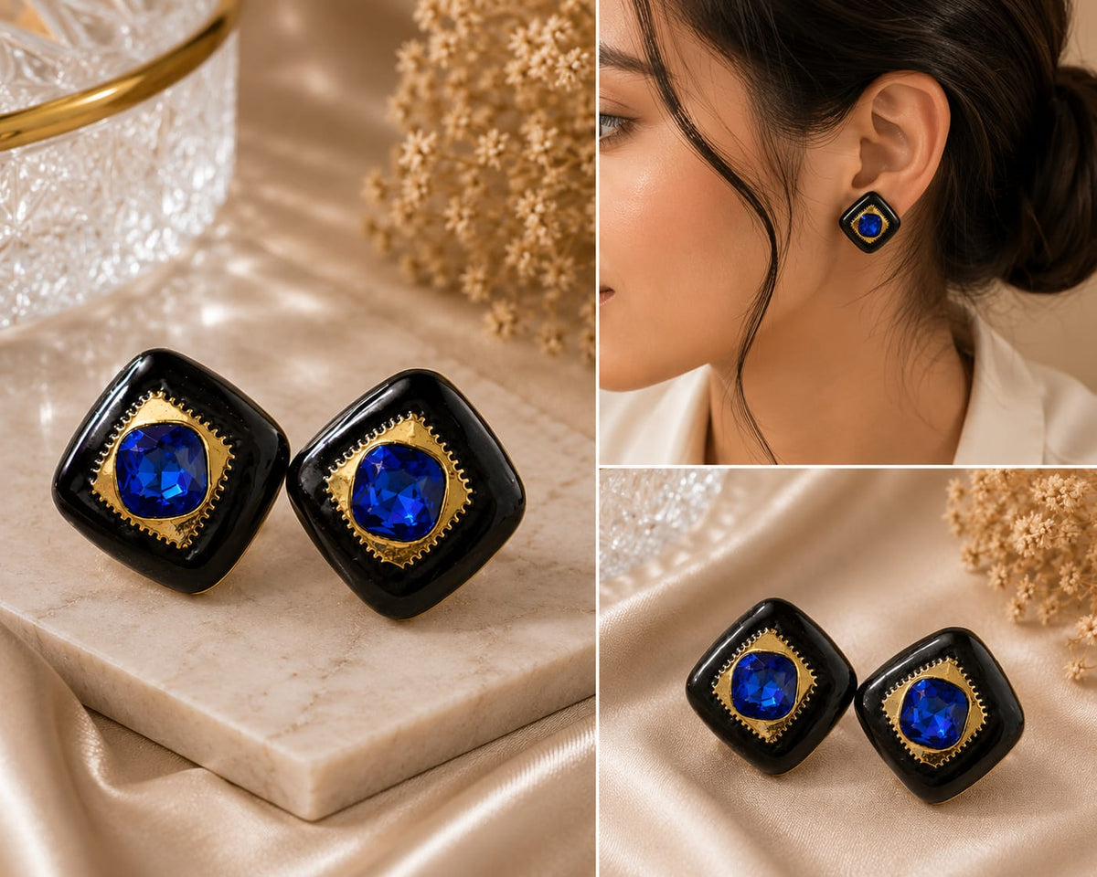 Ivory Crystal Stud Earrings