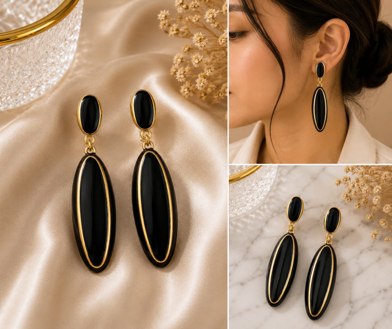 Elegant Oval Drop Earrings