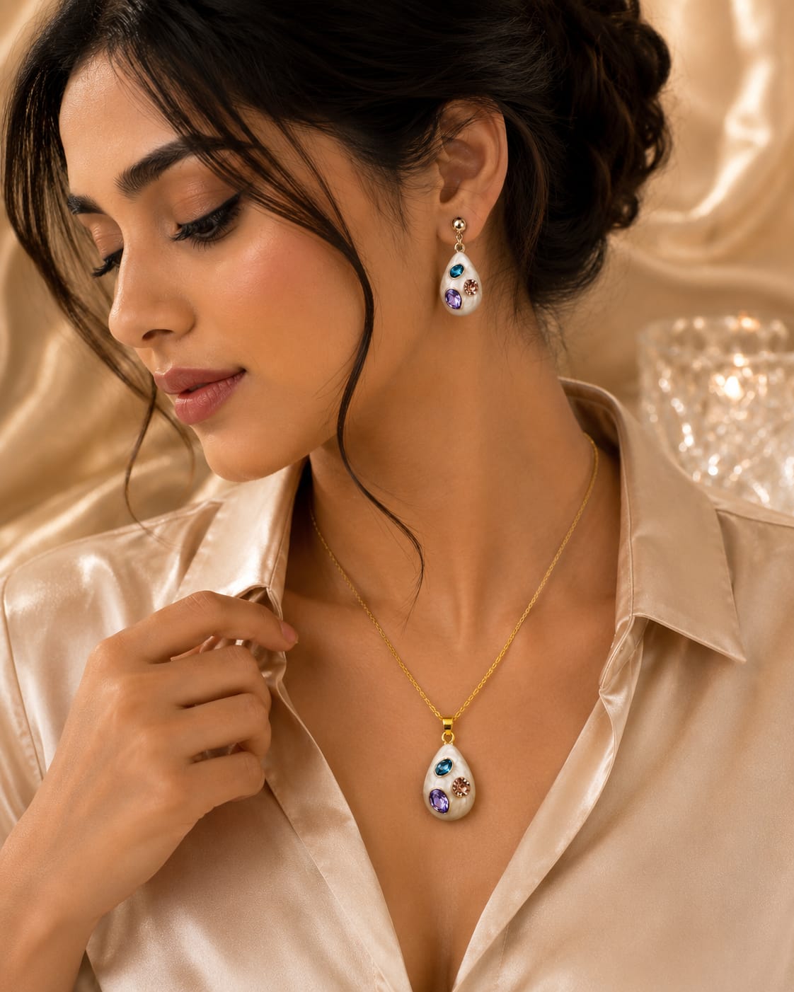 Pearl Drop Pendant Set