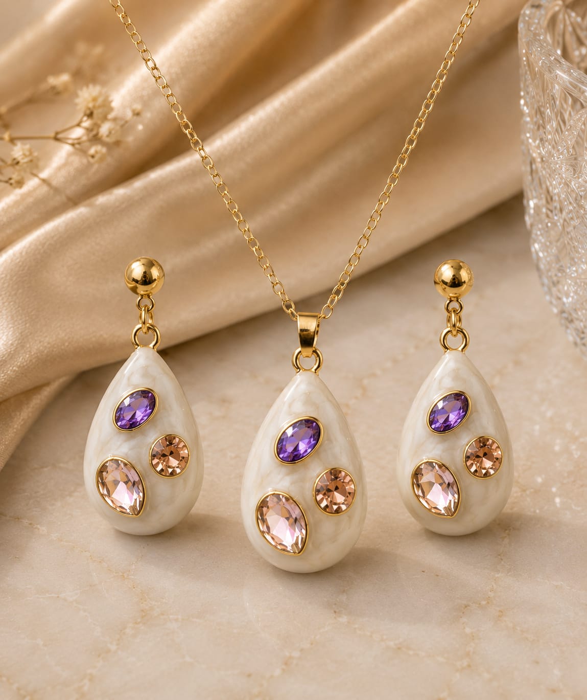 Pearl Drop Pendant Set