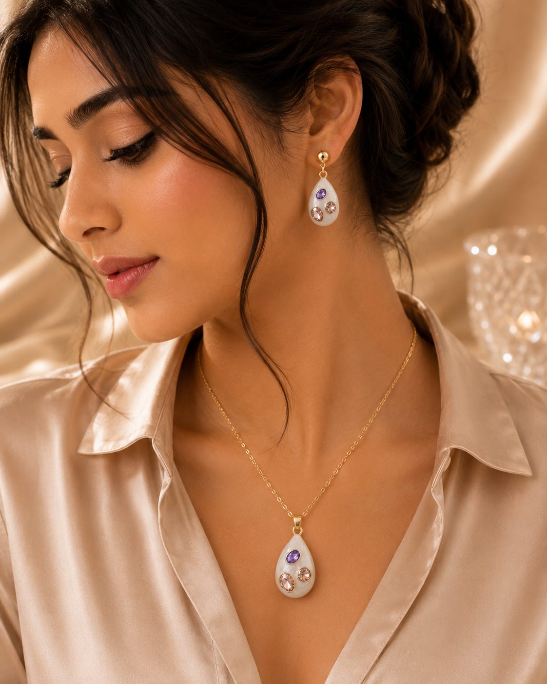 Pearl Drop Pendant Set