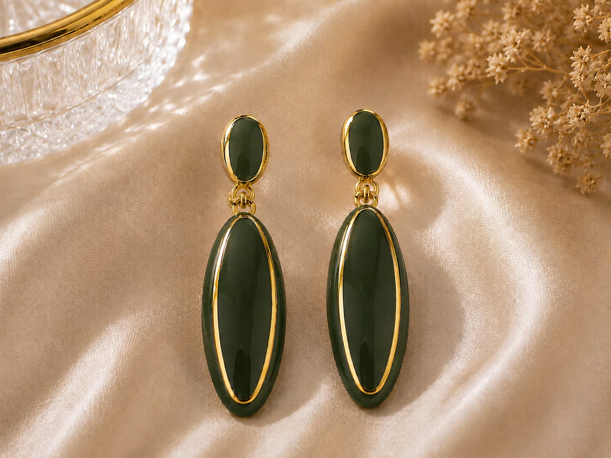 Elegant Oval Drop Earrings
