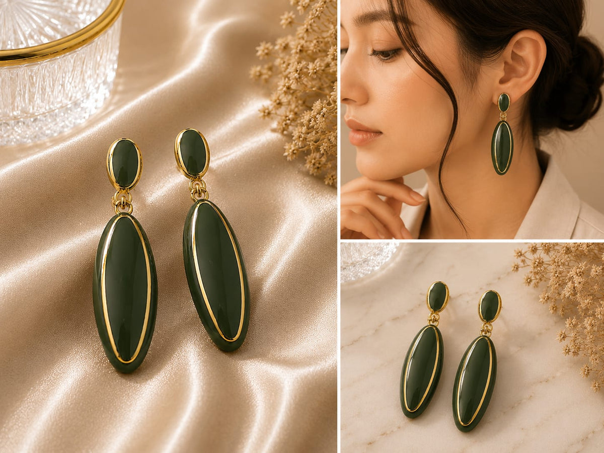 Elegant Oval Drop Earrings