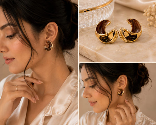 Chunky Gold Open Hoop Earrings