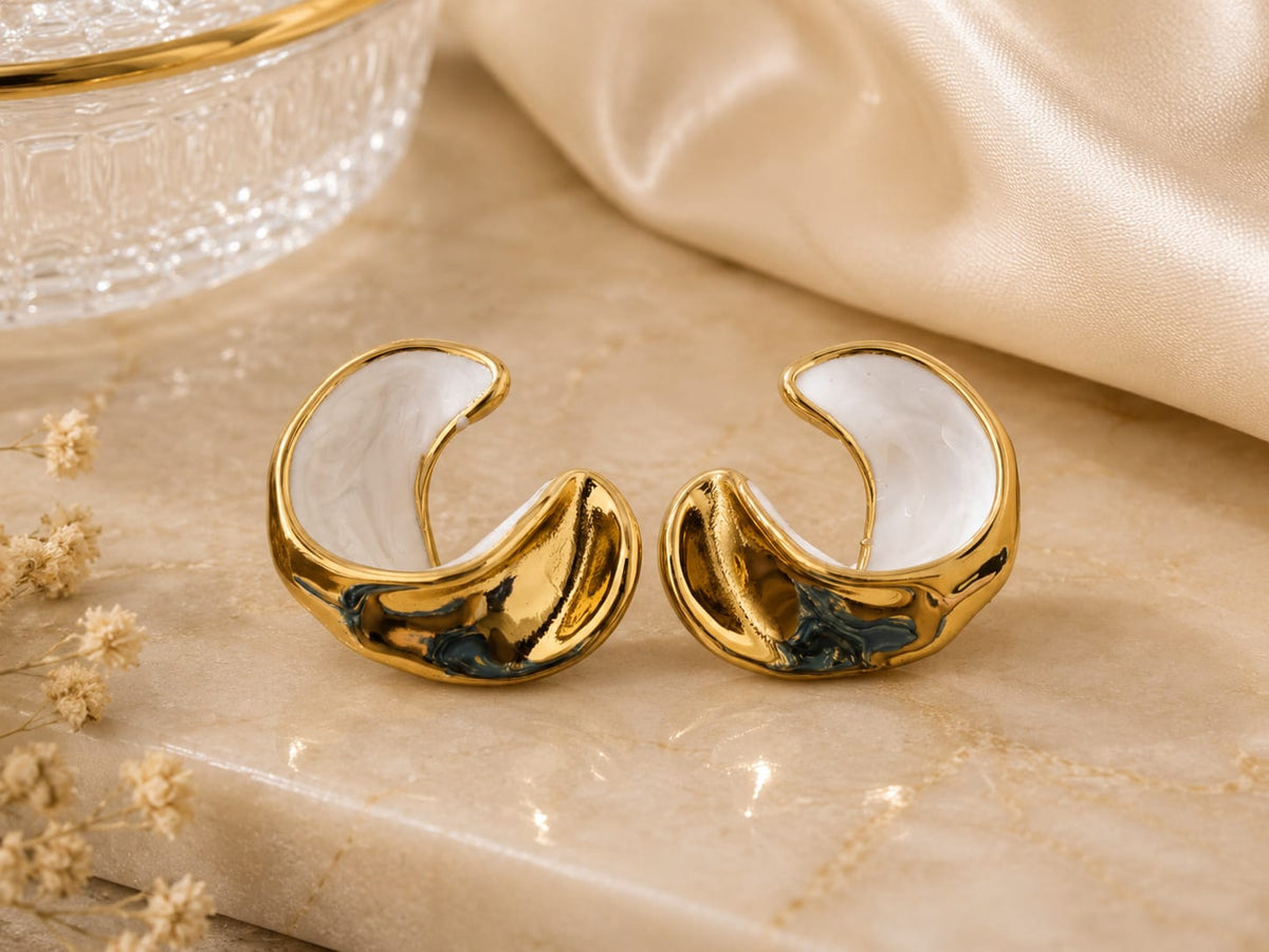 Chunky Gold Open Hoop Earrings