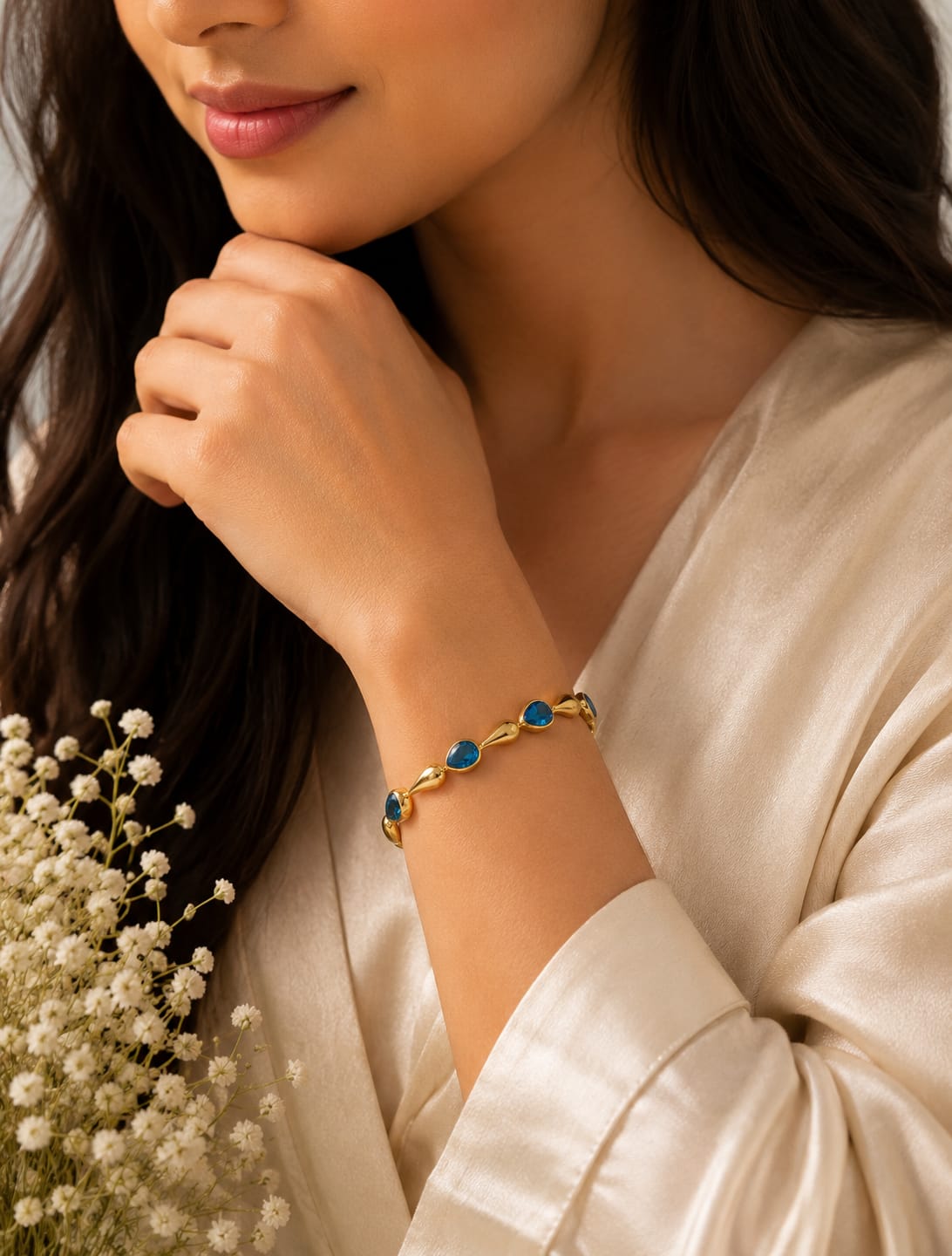 Crystal Drop Gold Bracelet