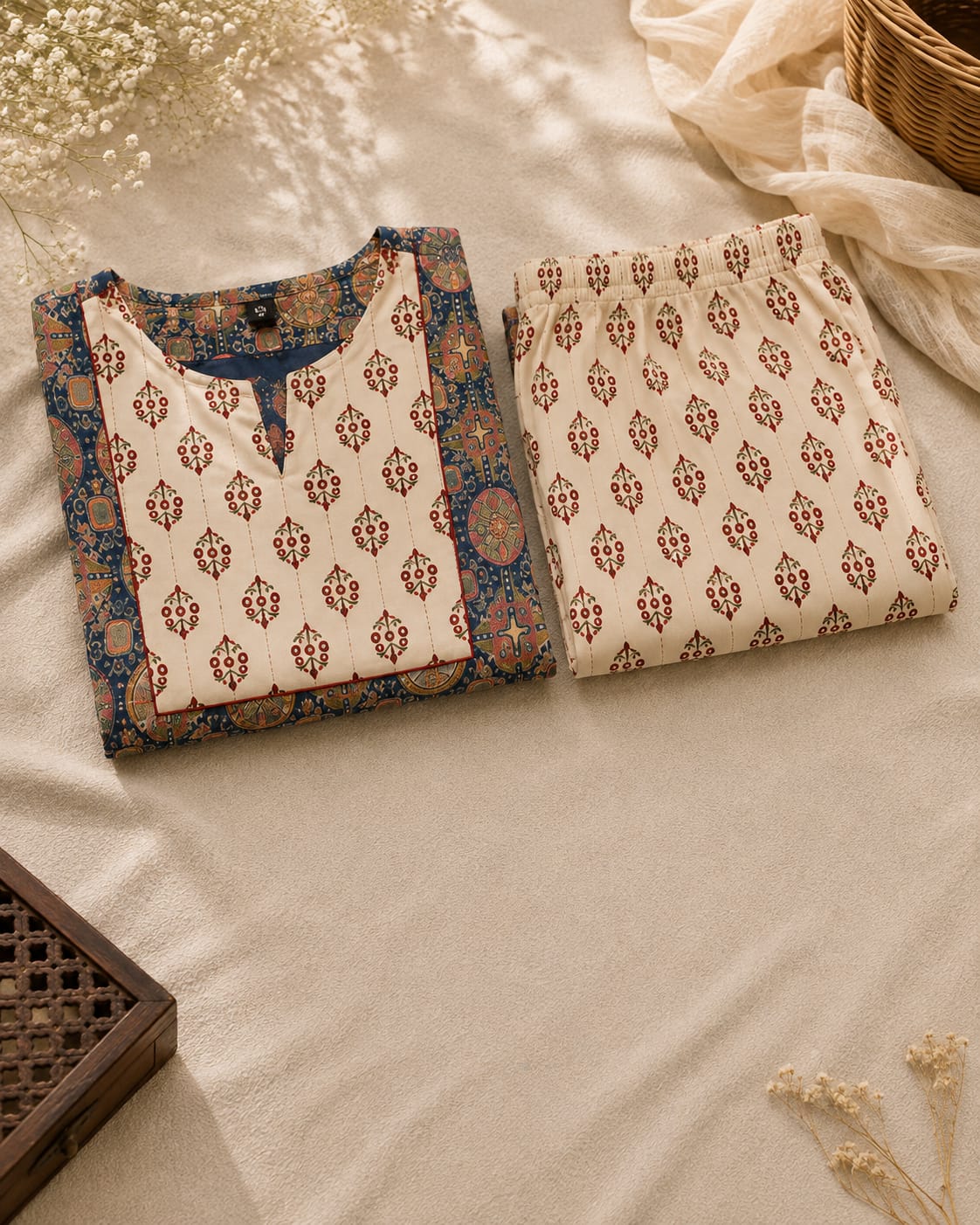 Printed Cotton Suit Set