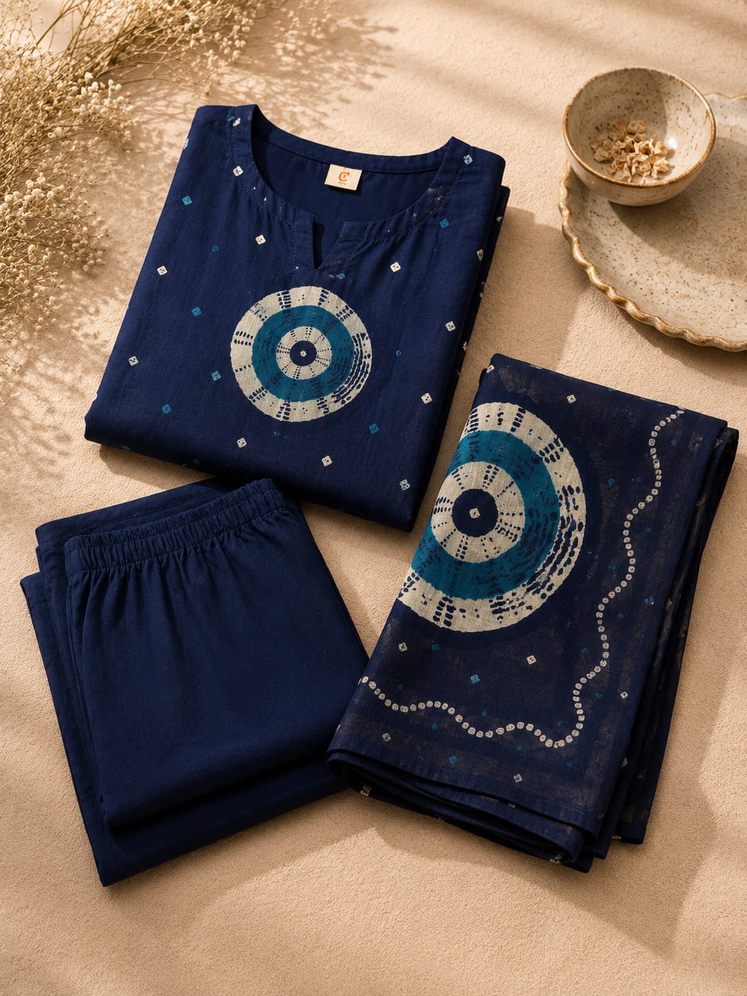 Printed Cotton Suit Set with Dupatta