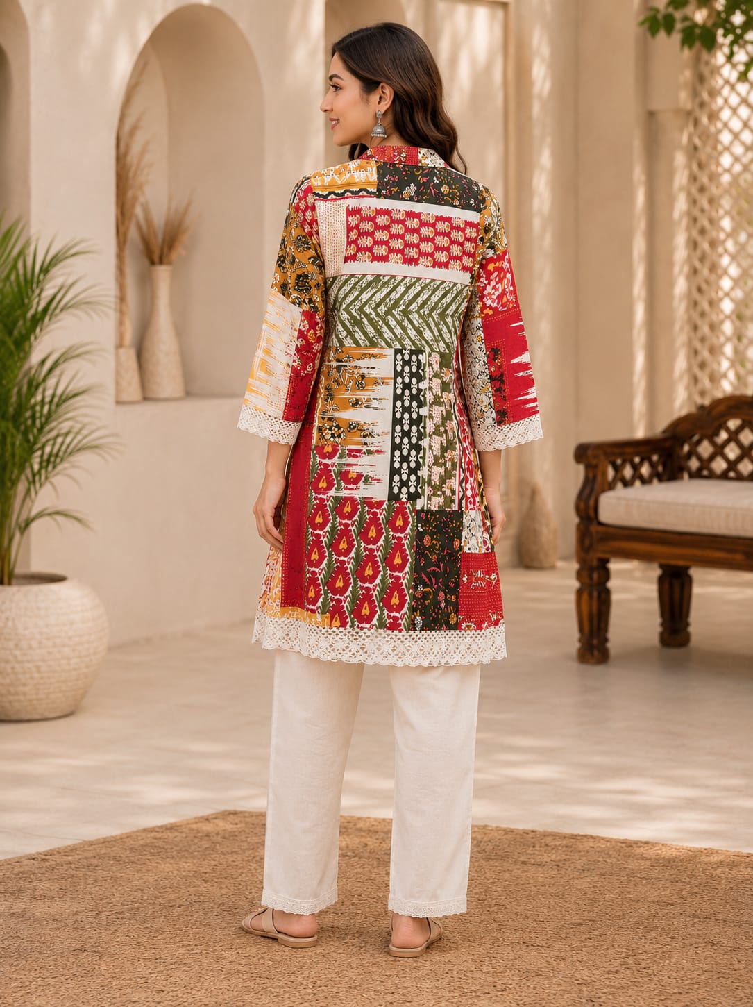 Multicolor Heritage Printed Suit Set