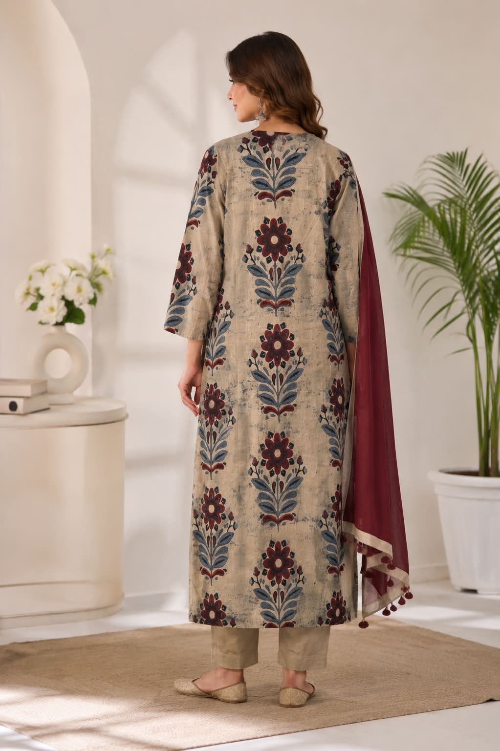 Premium Printed Straight Kurta Pant Suit Set with Dupatta