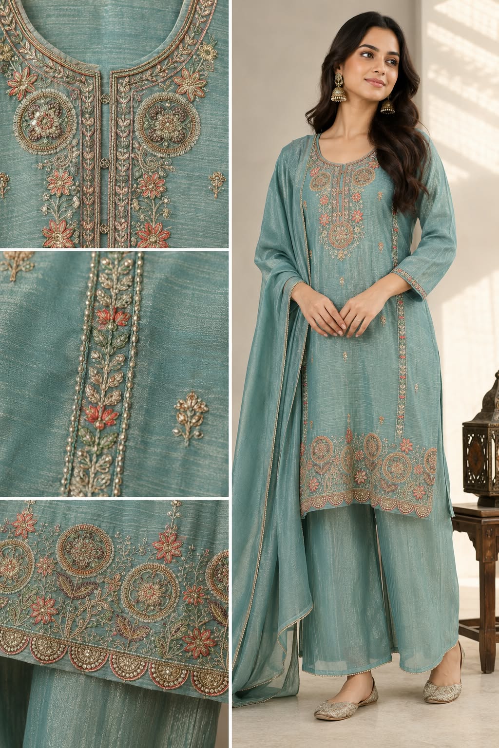 Premium Embroidered Elegance Suit Set with Dupatta
