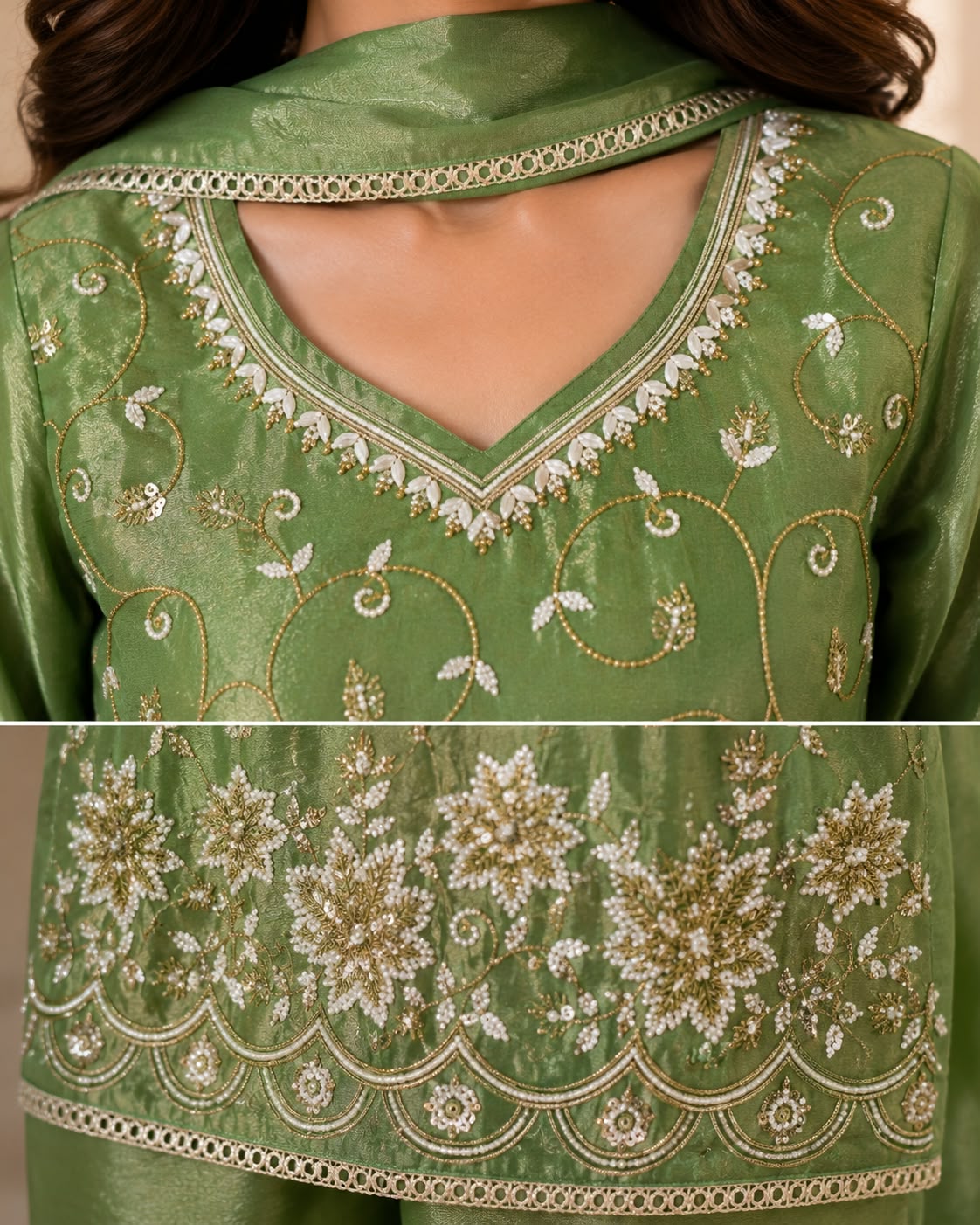 Premium Embroidered Silk Suit Set with Dupatta